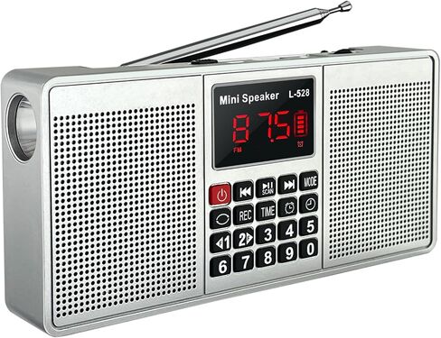 Radios Portable AM FM,Battery Powered Radio,Supports Micro SD Card/USB Flash Drive and Bluetooth MP3 Playback,Dual Speakers and Emergency Flashlight Suitable,for Home and Outdoors in Saudi Arabia