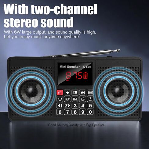 Radios Portable AM FM,Battery Powered Radio,Supports Micro SD Card/USB Flash Drive and Bluetooth MP3 Playback,Dual Speakers and Emergency Flashlight Suitable,for Home and Outdoors in Saudi Arabia