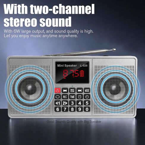 Radios Portable AM FM,Battery Powered Radio,Supports Micro SD Card/USB Flash Drive and Bluetooth MP3 Playback,Dual Speakers and Emergency Flashlight Suitable,for Home and Outdoors in Saudi Arabia