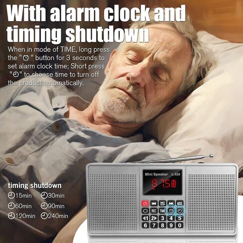 Radios Portable AM FM,Battery Powered Radio,Supports Micro SD Card/USB Flash Drive and Bluetooth MP3 Playback,Dual Speakers and Emergency Flashlight Suitable,for Home and Outdoors in Saudi Arabia