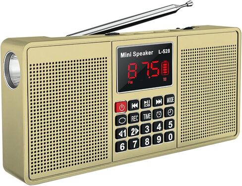 Radios Portable AM FM,Battery Powered Radio,Supports Micro SD Card/USB Flash Drive and Bluetooth MP3 Playback,Dual Speakers and Emergency Flashlight Suitable,for Home and Outdoors in Saudi Arabia