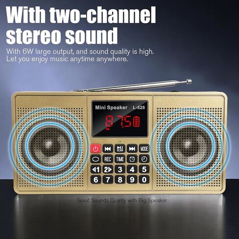 Radios Portable AM FM,Battery Powered Radio,Supports Micro SD Card/USB Flash Drive and Bluetooth MP3 Playback,Dual Speakers and Emergency Flashlight Suitable,for Home and Outdoors in Saudi Arabia