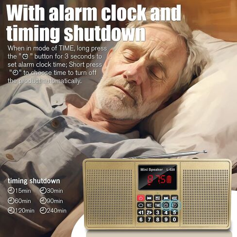 Radios Portable AM FM,Battery Powered Radio,Supports Micro SD Card/USB Flash Drive and Bluetooth MP3 Playback,Dual Speakers and Emergency Flashlight Suitable,for Home and Outdoors in Saudi Arabia