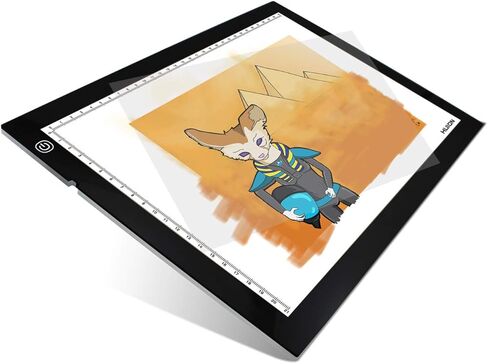 HUION A4 LED Light Pad Tracing Light Box سطوع قابل للتعديل يعمل بالتيار المتردد - 12.2 × 8.27 بوصة in Kuwait
