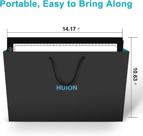 HUION A4 LED Light Pad Tracing Light Box سطوع قابل للتعديل يعمل بالتيار المتردد - 12.2 × 8.27 بوصة in Kuwait