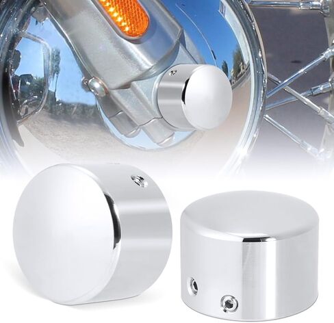 أغطية صواميل المحور من AILMOTO، أغطية المحور الأمامي من الكروم متوافقة مع Harley Davidson Dyna Sportster Softail Heritage Street Glide Road Glide Road King 2008-2024 in Kuwait