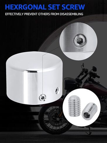 أغطية صواميل المحور من AILMOTO، أغطية المحور الأمامي من الكروم متوافقة مع Harley Davidson Dyna Sportster Softail Heritage Street Glide Road Glide Road King 2008-2024 in Kuwait