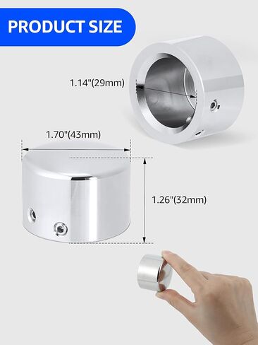 أغطية صواميل المحور من AILMOTO، أغطية المحور الأمامي من الكروم متوافقة مع Harley Davidson Dyna Sportster Softail Heritage Street Glide Road Glide Road King 2008-2024 in Kuwait