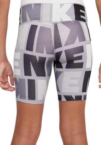 Nike Girl's DriFit One Bike Shorts (Little Kids/Big Kids) Light Smoke Grey/Black/White LG (14 Big Kid) in Saudi Arabia