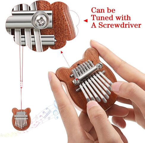 Kathfly 15 حزمة بيانو صغير بالإبهام مع 8 مفاتيح لطيف على شكل قلب بيضاوي الدب Kalimba Mini Hand Piano Finger Piano Pocket Kalimba للأطفال البالغين في عيد الحب والهدايا الموسيقية لعيد الميلاد in Saudi Arabia
