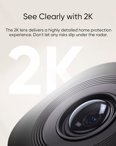 كاميرا eufy Security Indoor Cam C220، كاميرا أمان بدقة 2K مع PTZ بزاوية 360 درجة، كاميرا أمان داخلية مدمجة مع شبكة Wi-Fi 2.4G، الذكاء الاصطناعي البشري/الحركة، الرؤية الليلية، تتبع الذكاء الاصطناعي، متوافق مع HomeBase S380 in Kuwait