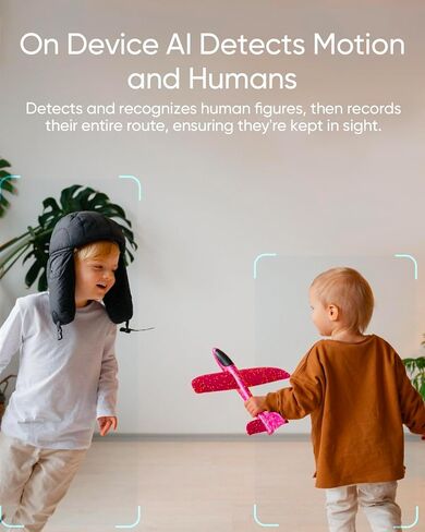 كاميرا eufy Security Indoor Cam C220، كاميرا أمان بدقة 2K مع PTZ بزاوية 360 درجة، كاميرا أمان داخلية مدمجة مع شبكة Wi-Fi 2.4G، الذكاء الاصطناعي البشري/الحركة، الرؤية الليلية، تتبع الذكاء الاصطناعي، متوافق مع HomeBase S380 in Kuwait
