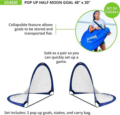 Champion Sports Extreme Pop-Up Portable Training Soccer Goal with Carrying Bag, 2 Goal Set – Multiple Styles in Saudi Arabia