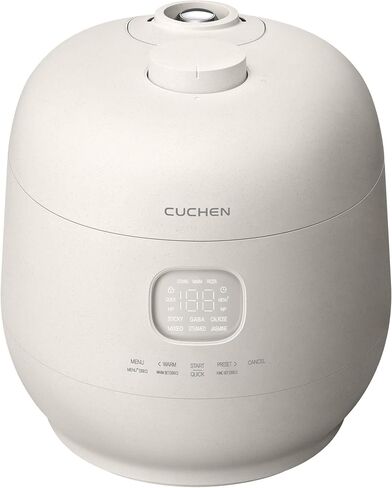 [CUCHEN] CRH-TWS0610PWUS | Induction Heating Dual Pressure Rice Cooker 6 Cup (Uncooked) | Full Stainless Inner Pot | High/Non-Pressure | Easy Open Handle | Auto Steam Clean | Made in Korea in Saudi Arabia