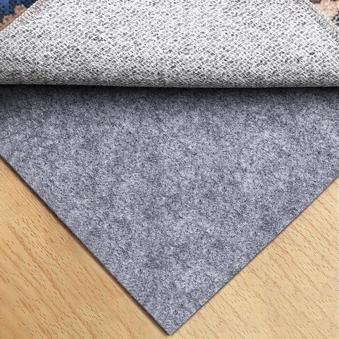 وسادة سجادة غير قابلة للانزلاق مقاس 5 × 7: مقبض سجادة للأرضيات الصلبة يضيف وسادة أسفل السجاد، حشوة سميكة مضادة للانزلاق، وسادات مقابض داعمة تحافظ على سجاد المنطقة آمنًا وفي مكانه، رمادي in Kuwait