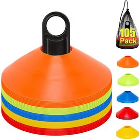 35 PCS Agility Soccer Cones for Training, Durable Sports Cones for Drills with Mesh Bag, Training Cones for Soccer Practice, Football, Basketball - Disc Cones Training Equipment for Indoor & Outdoor in Kuwait