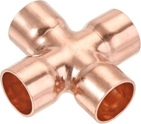 1 قطعة 4 طرق الصليب النحاس نهاية تغذية وصلة أنابيب متساوية 16x1 مللي متر تكييف الهواء تركيبات التبريد لحام in Kuwait