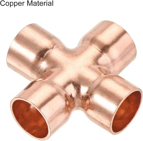 1 قطعة 4 طرق الصليب النحاس نهاية تغذية وصلة أنابيب متساوية 16x1 مللي متر تكييف الهواء تركيبات التبريد لحام in Kuwait