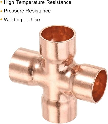 1 قطعة 4 طرق الصليب النحاس نهاية تغذية وصلة أنابيب متساوية 16x1 مللي متر تكييف الهواء تركيبات التبريد لحام in Kuwait