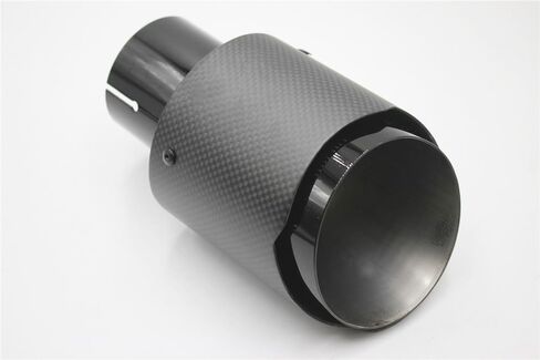 Universal Matt Black Stainless Steel Car aircondition Pipe Tip - Tailpipe ‌silencer‌ Upgrade(70MM IN-89MM OUT) in Saudi Arabia