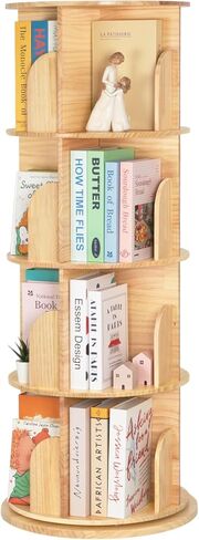 OOOK 3 Tier Rotating Bookshelf Tower, Montessori Bookshelf Storage Rack with Kids, Large Chassis 360 Display for Small Space, Kids Room, Nursery in Saudi Arabia