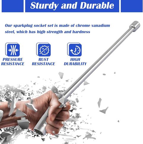 16mm & 14mm Spark Plug Socket Magnetic with 3/8" Drive,Extend Spark Plug Removal Tool with 12 Point Thin Wall,360° Rotatable Sparks Plugs Tool as Magnetic Sparks Plugs Socket in Kuwait