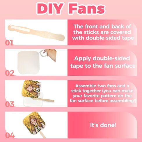 مجموعة محمولة من 154 قطعة من مراوح الكنيسة، 50 مروحة فارغة للتزيين، مراوح من الورق المقوى على عصا، مراوح مجداف ورقية، مجموعة مراوح لحفلات الزفاف والتخرج، مراوح ورقية مخصصة بعصي مموجة وشريط (6.5 × 7.25 بوصة) in Kuwait