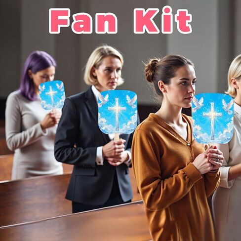 مجموعة محمولة من 154 قطعة من مراوح الكنيسة، 50 مروحة فارغة للتزيين، مراوح من الورق المقوى على عصا، مراوح مجداف ورقية، مجموعة مراوح لحفلات الزفاف والتخرج، مراوح ورقية مخصصة بعصي مموجة وشريط (6.5 × 7.25 بوصة) in Kuwait