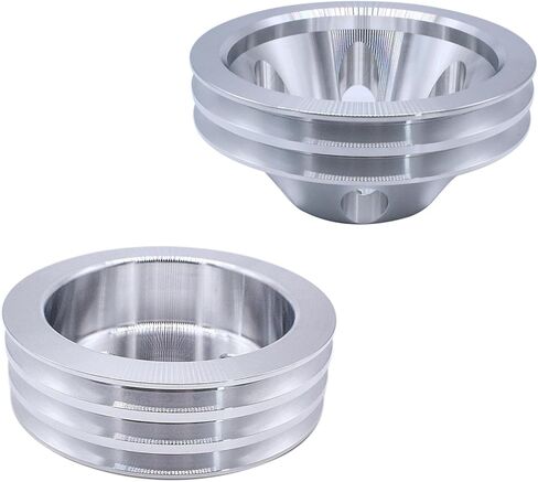 BestParts Chrome Polished Aluminum 2 Groove Short Water Pump and 3 Groove Crank Pulley Kit Compatible with SBC Chevy SBC 265 283 305 327 350 383 400 with Short Water Pump SWP in Saudi Arabia