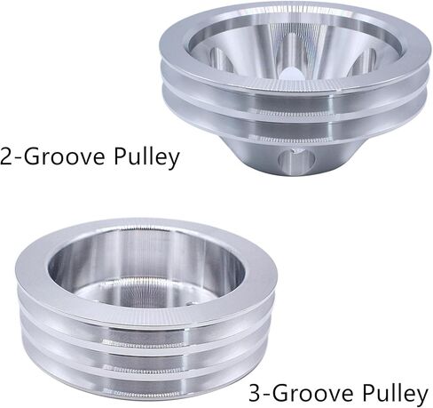 BestParts Chrome Polished Aluminum 2 Groove Short Water Pump and 3 Groove Crank Pulley Kit Compatible with SBC Chevy SBC 265 283 305 327 350 383 400 with Short Water Pump SWP in Saudi Arabia