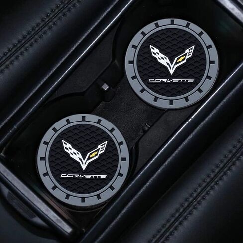 Cup Holder Insert Coaster Fit Corvette C1 C2 C3 C4 C5 C6 C7 C8 Racing 1LT 2LT 3LT,Anti Slip Car Cup Coaster Interior Accessories in Saudi Arabia