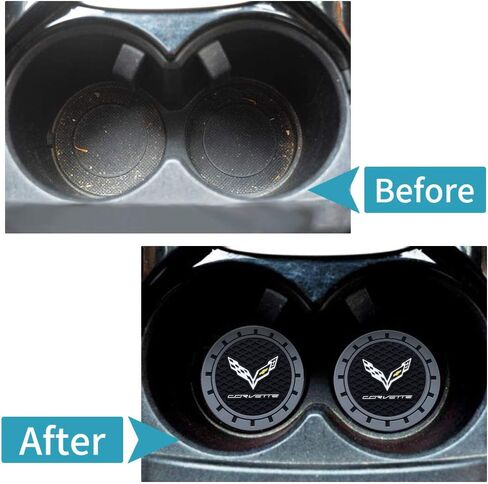 Cup Holder Insert Coaster Fit Corvette C1 C2 C3 C4 C5 C6 C7 C8 Racing 1LT 2LT 3LT,Anti Slip Car Cup Coaster Interior Accessories in Saudi Arabia