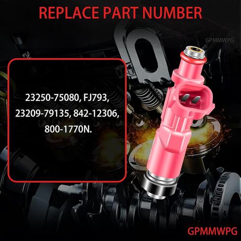 4 قطعة حاقن الوقود 23250-75080 FJ793 حاقن متوافق مع تويوتا تاكوما 2.4L 2.7L L4 2000 2001 2002 2003 2004 لـ 4Runner 2.7L 2000 يستبدل السيارات 23209-79135 مجموعة من 4 in Saudi Arabia