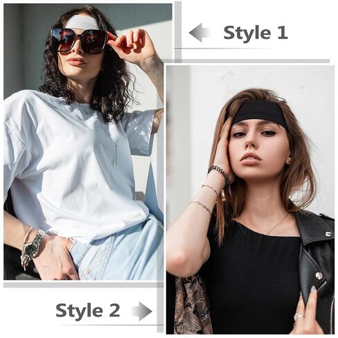 Headbands for Women Non Slip - 7PCS Fashion Sports Hair Bands for Women's Hair, Soft Cotton Cloth Stretchy Headbands for Women for Workout Yoga Running in Kuwait