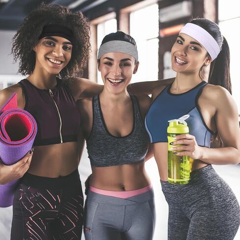 Headbands for Women Non Slip - 7PCS Fashion Sports Hair Bands for Women's Hair, Soft Cotton Cloth Stretchy Headbands for Women for Workout Yoga Running in Kuwait