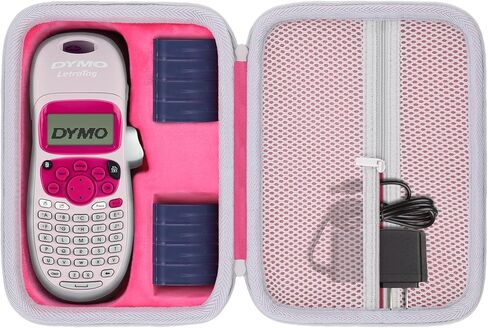 حافظة طابعة الملصقات متوافقة مع صانع الملصقات المحمول DYMO LetraTag LT-100H/LT-100H Plus (جراب أحمر وردي) in Kuwait