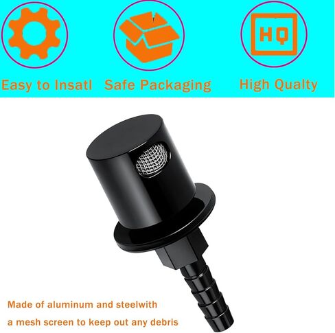 EFI Fuel Tank Vent Roll Over Valve External Remote Breather Check Valve 5/16" Hose Barb Fitting (Part #19-174) for Off-Road Vehicles, ATVs, and UTVs Durable Black Design in Saudi Arabia