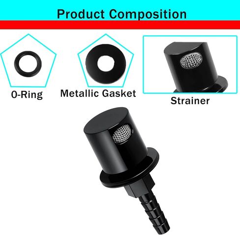 EFI Fuel Tank Vent Roll Over Valve External Remote Breather Check Valve 5/16" Hose Barb Fitting (Part #19-174) for Off-Road Vehicles, ATVs, and UTVs Durable Black Design in Saudi Arabia