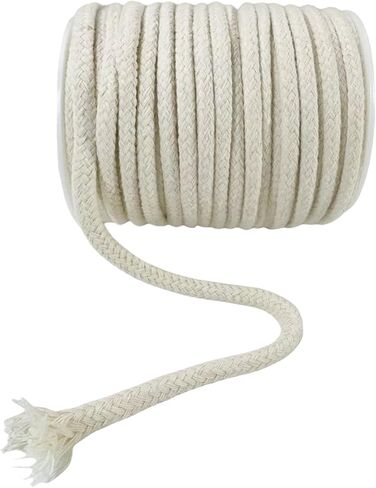 Macrame Cord 20 Yards, 6mm Natural Soft Polyester Cotton Rope for Sweatpants Bags, Sewing, Wall Hanging, DIY Crafts (Polyester, 6mm) in Saudi Arabia