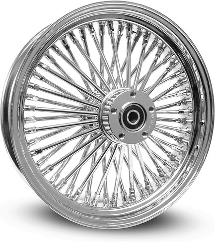 16X3.5 FAT 52 Stainless For Harley Touring Bagger 2008 25mm Rear Wheel - With ABS (5-3 Black Spoke - Black Wall Tire) in Saudi Arabia