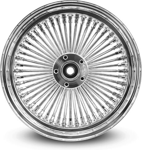 16X3.5 FAT 52 Stainless For Harley Touring Bagger 2008 25mm Rear Wheel - With ABS (5-3 Black Spoke - Black Wall Tire) in Saudi Arabia
