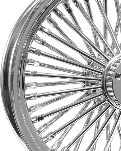 16X3.5 FAT 52 Stainless For Harley Touring Bagger 2008 25mm Rear Wheel - With ABS (5-3 Black Spoke - Black Wall Tire) in Saudi Arabia