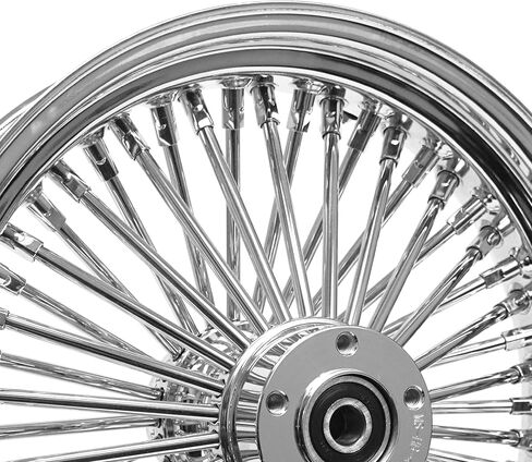 16X3.5 FAT 52 Stainless For Harley Touring Bagger 2008 25mm Rear Wheel - With ABS (5-3 Black Spoke - Black Wall Tire) in Saudi Arabia