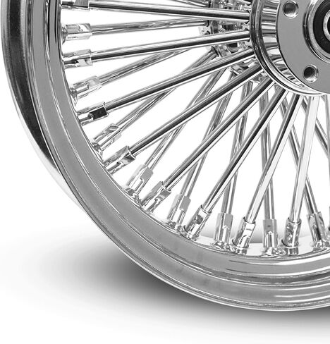 16X3.5 FAT 52 Stainless For Harley Touring Bagger 2008 25mm Rear Wheel - With ABS (5-3 Black Spoke - Black Wall Tire) in Saudi Arabia