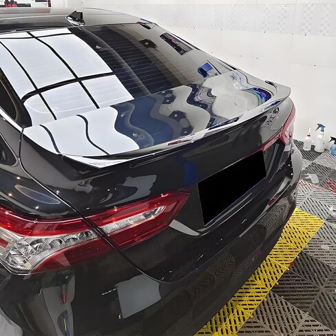 سبويلر خلفي للشاحنة لعام 2018 2019 2020 2021 2022 2023 2024 Toyota Camry Ascent SE SX/XSE Hybrid XLE Sedan Trunk Wing Tail Lip لامعة مطلية باللون الأسود من مادة ABS in Saudi Arabia