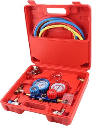 مقياس مشعب التيار المتردد، مجموعة قياس مكيف الهواء، أداة ضغط المبرد، متوافق مع R134a، خرطوم شحن بطول 5 أقدام، مجموعة خدمة التدفئة والتهوية وتكييف الهواء (HVAC) جزء ذيل طويل in Kuwait
