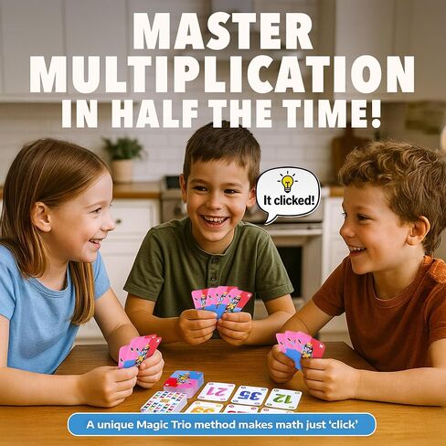 لعبة الضرب للأطفال - لعبة بطاقات الرياضيات التفاعلية التي تبني الثقة في جداول الضرب | ألعاب الضرب والقسمة المثالية للأطفال من الصف الثاني والثالث والرابع والخامس in Saudi Arabia