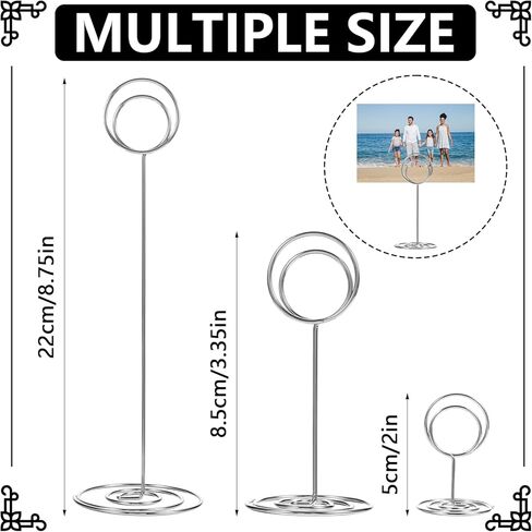 36 Pieces Table Number Holders 3 Size Place Card Holder Name Numbers Menu Memo Note Card Picture Photo Holder Clip Stand Table Sign Holders for Wedding Anniversary Party Display(Black) in Kuwait