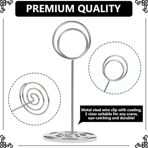 36 Pieces Table Number Holders 3 Size Place Card Holder Name Numbers Menu Memo Note Card Picture Photo Holder Clip Stand Table Sign Holders for Wedding Anniversary Party Display(Black) in Kuwait