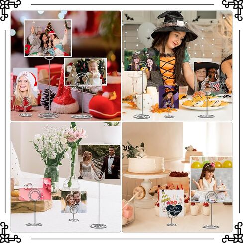 36 Pieces Table Number Holders 3 Size Place Card Holder Name Numbers Menu Memo Note Card Picture Photo Holder Clip Stand Table Sign Holders for Wedding Anniversary Party Display(Black) in Kuwait
